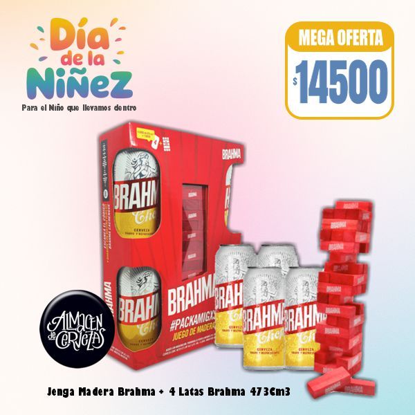 DIA DE LA NIÑEZ - JENGA Brahma + 4 Latas Brahma