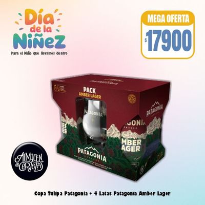 DIA DE LA NIÑEZ - Pack 4 Latas Patagonia + 1 Copa Patagonia