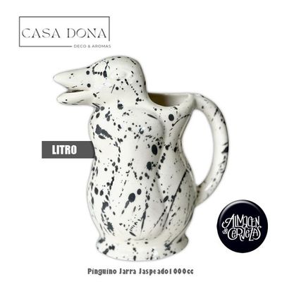 Pinguino Jarra Cerámica Jaspeado Litro