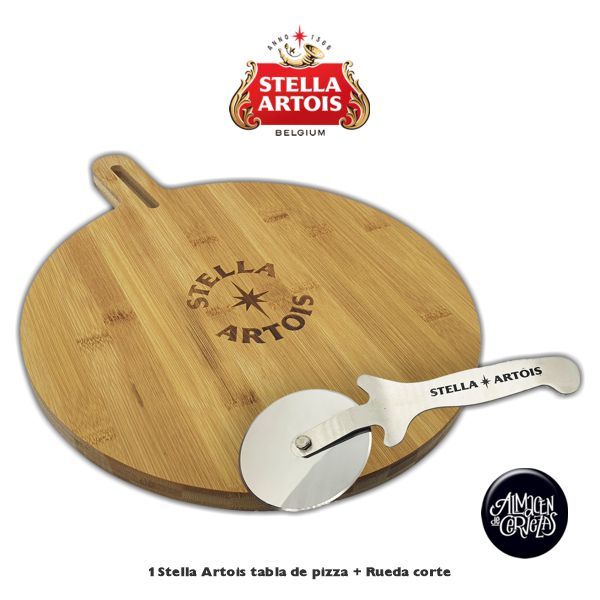 T​abla de Pizza + Rueda de Corte Stella Artois