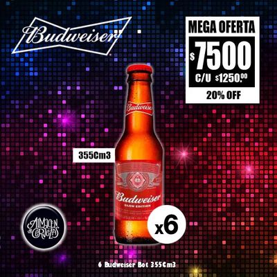 MEGA OFERTA - 6 Budweiser 355Cm3 Bot