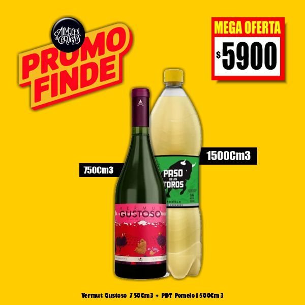 PROMO FINDE - Vermut Gustoso + PDT Pomelo 1500Cm3
