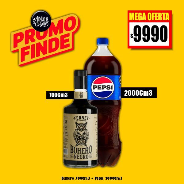 PROMO FINDE - Fernet Buhero + Pepsi 2000Cm3