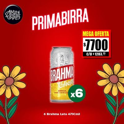 PRIMABIRRA - 6 Latas Brahma 473Cm3.