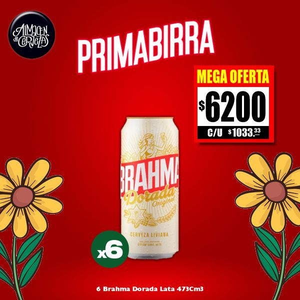 PRIMABIRRA - 6 Brahma Dorada Lata 473Cm3