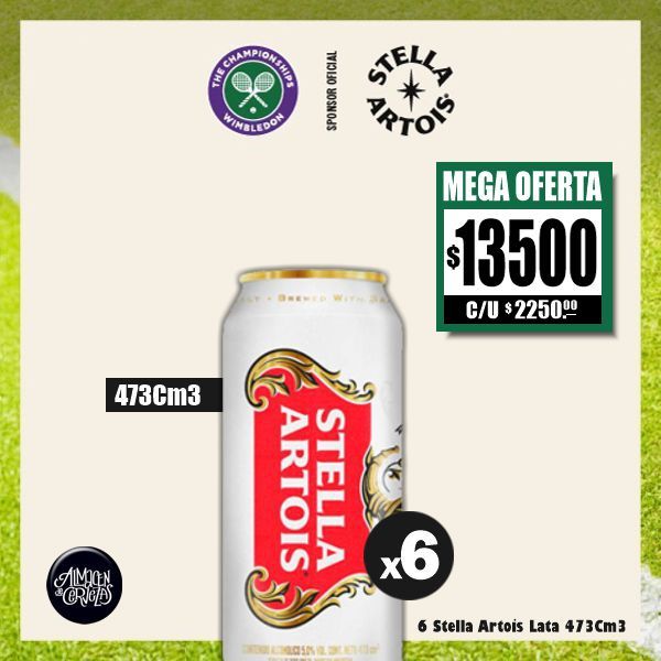 MEGA OFERTA - 6 Latas Stella Artois 473Cm3