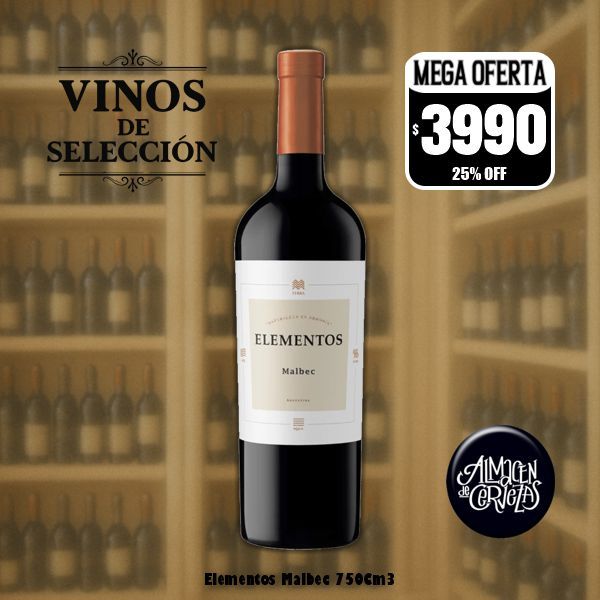 VINOS DE SELECCION - Elementos Malbec 750Cm3