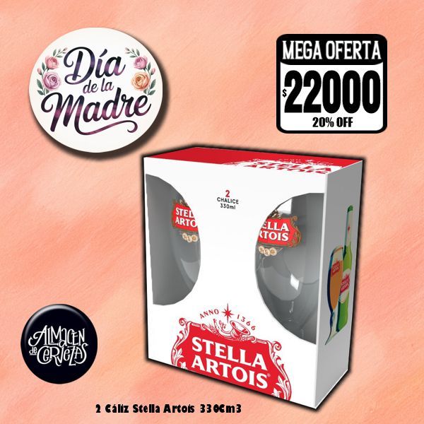 Día de la Madre - 2 Cáliz Stella Artois 330Cm3