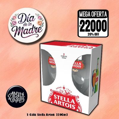 Día de la Madre - 2 Cáliz Stella Artois 330Cm3