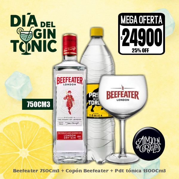 Día del Gin Τonic -Beefeater 700Cm3 + Copón 500cc + PDΤ 1500Cm3