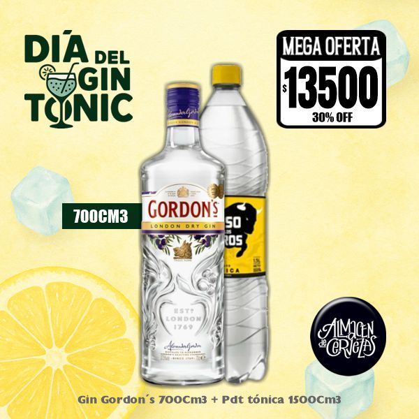 Día del Gin Τonic -1 Gordon + 1 PDT Tónica 1500Cm3