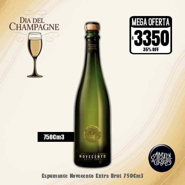 Día del Champagne - Novecento Extra Brut 750Cm3.