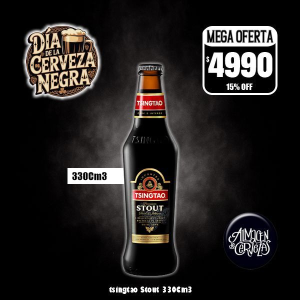 Día de la Cerveza Negra - Tsingtao Stout botella 330Cm3