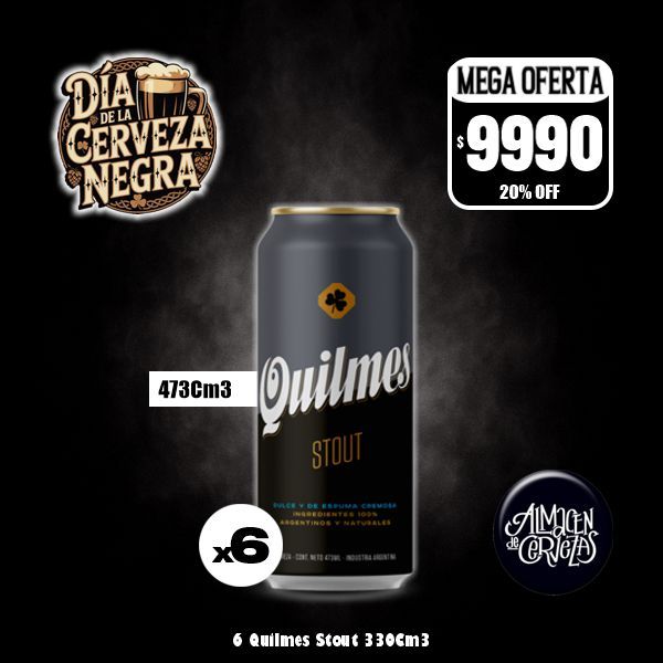 Día de la Cerveza Negra - 6 Quilmes Stout 473 Cm3.