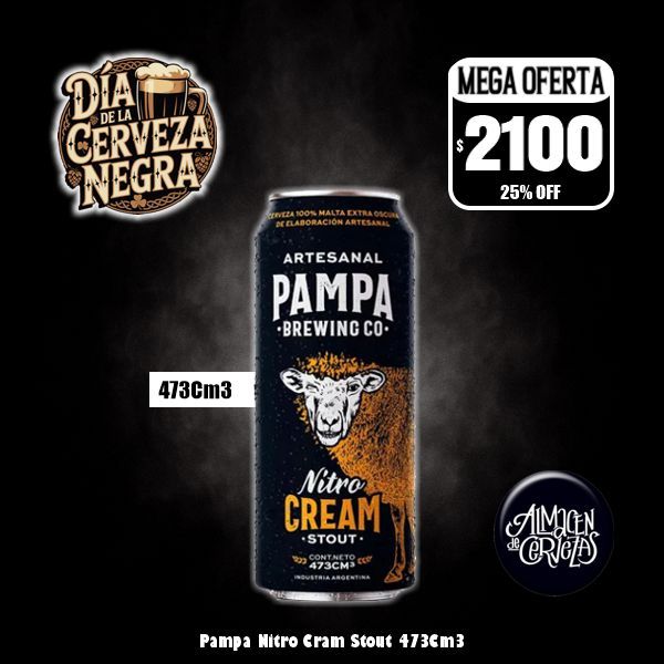 Día de la Cerveza Negra - Pampa Nitro Cream Stout Lata 473Cm3