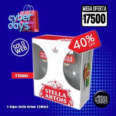 CYBER DAYS - 2 Cáliz Stella Artois 330Cm3