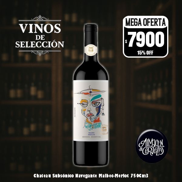 VINOS DE SELECCION - Chateau Subsonico Navegante Merlot -Malbec 750Cm3