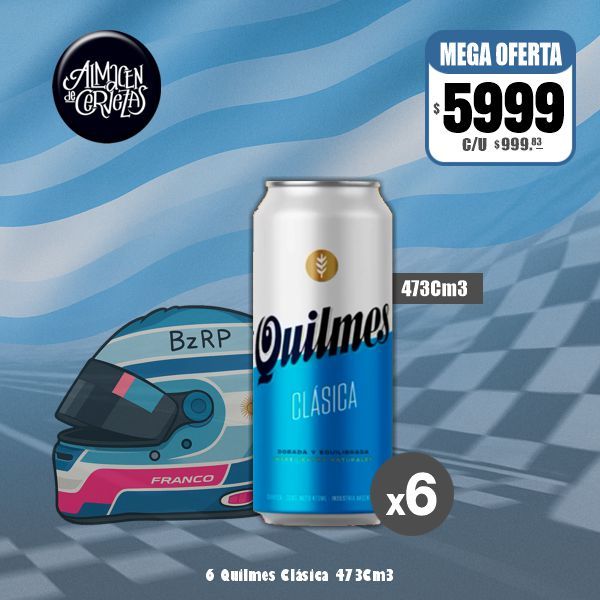 6 Quilmes Clásica Lata 473Cm3