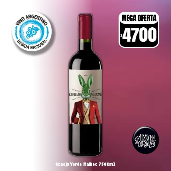 DIA DEL VINO - Conejo Verde Malbec 750Cm3