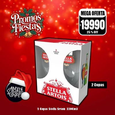 Promo Fiestas - 2 Cáliz Stella Artois 330Cm3