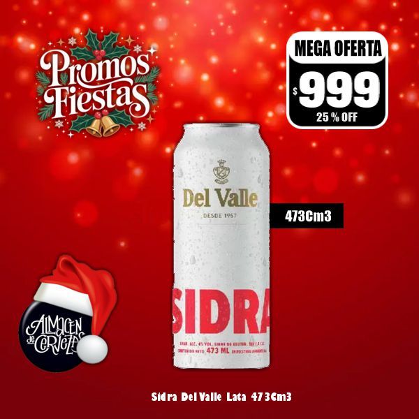 Promo Fiestas - Sidra del Valle Lata 473cc