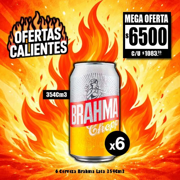 OFERTAS CALIENTES - 6 Brahma Lata 354 Cm3