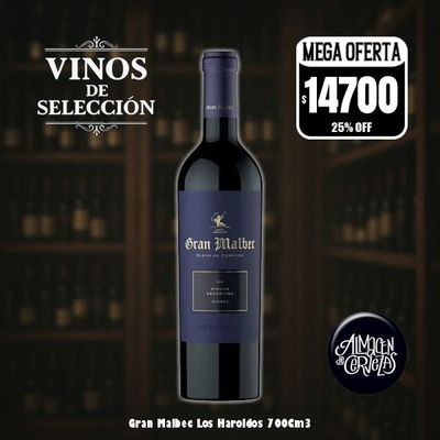 VINOS DE SELECCION - Gran Malbec Los Haroldos 750Cm3