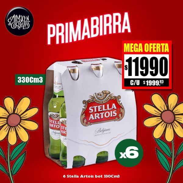 PRIMABIRRA - 6 Stella Artois 330Cm3