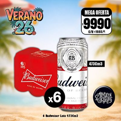 VERANO 26 - 6 Budweiser Lata 473Cm3