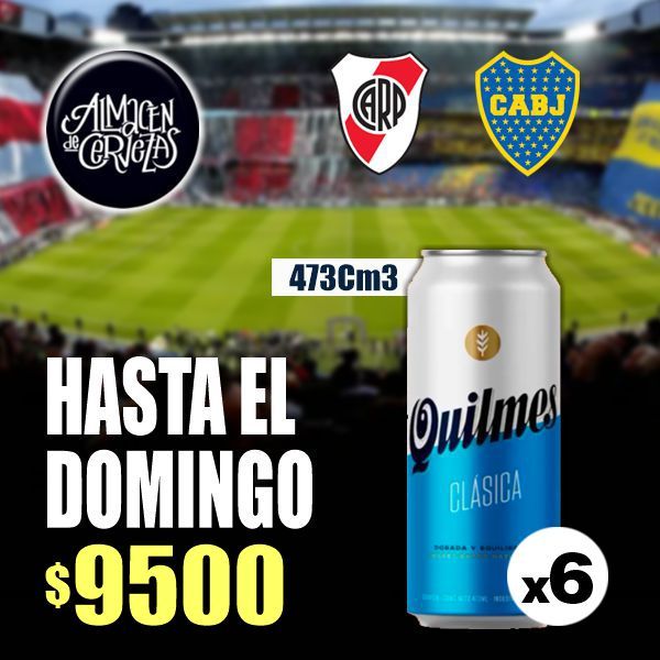 SUPERCLASICO - 6 Quilmes Clásica Lata 473Cm3