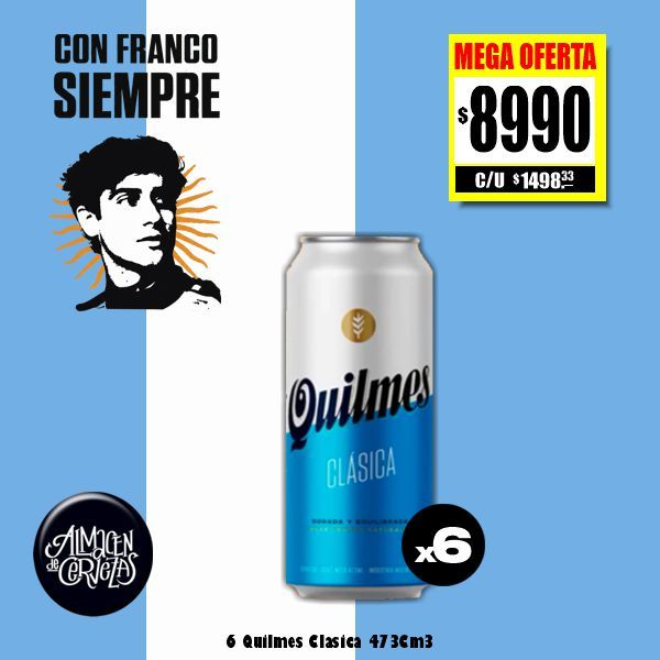 CON FRANCO SIEMPRE - 6 Quilmes Clásica Lata 473Cm3
