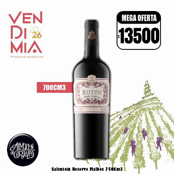 VENDIMIA 26 - Rutini Cabernet-Malbec 750Cm3