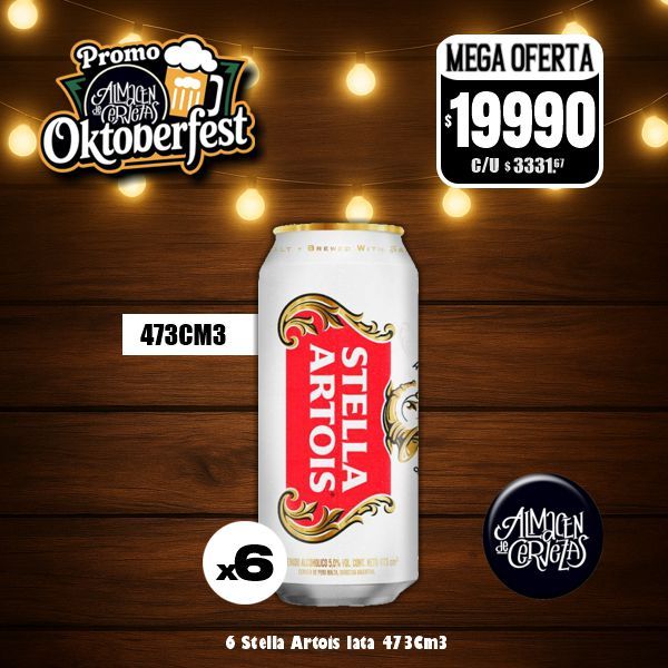 OktoberFest - 6 Stella Artois Lata 473Cm3