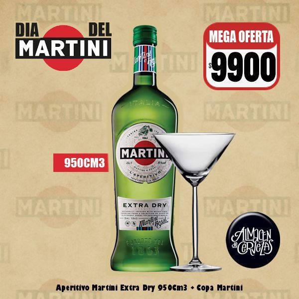 Martini Extra Dry 950Cm3 + Copa