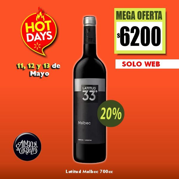 HOT DAYS - Latitud 33° Malbec 750Cm3