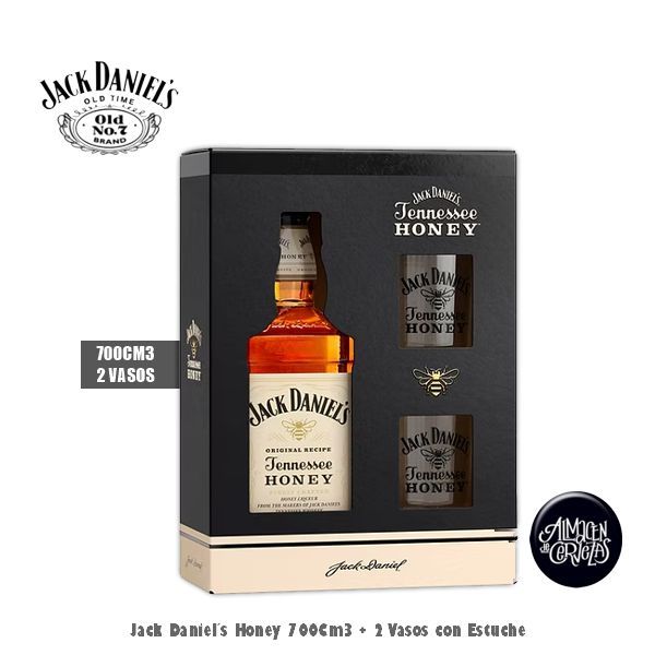 Jack Daniel´s HONEY 700cm3 + 2 Vasos con estuche