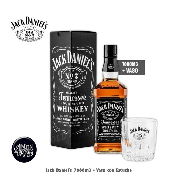 Jack Daniel´s 700cm3 + 1 Vaso Jacks Daniel´s con estuche