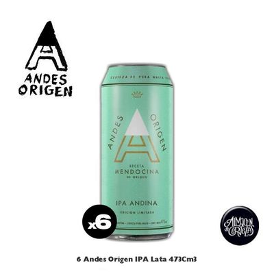 6 Andes Origen IPA Lata 473 Cm3.