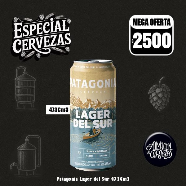 Especial Cerveza - Lata Patagonia Lager del Sur 473Cm3
