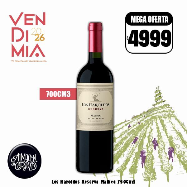 VENDIMIA 26 - Los Haroldos Reserva Malbec 750Cm3