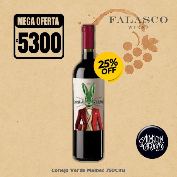 MEGA OFERTA - Conejo Verde Malbec 750Cm3