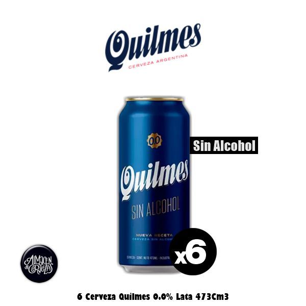 6 Quilmes 0.0 % Lata 473Cm3.