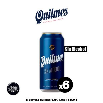 6 Quilmes 0.0 % Lata 473Cm3.
