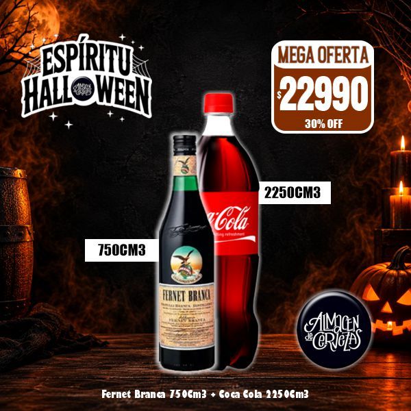 HALLOWEEN - Branca 750Cm3 + Coca 2250Cm3