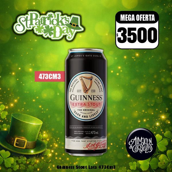 St Patrick´s Day - Guinness Extra Stout ​lata 473Cm3