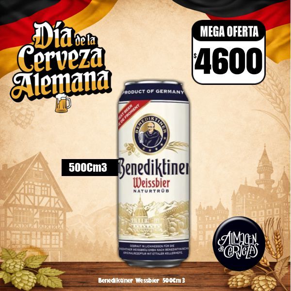 Día de la Cerveza Alemana - Benediktiner Trigo Lata 500Cm3