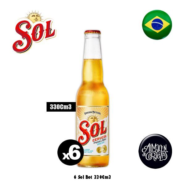 6 Cerveza Sol Bot 330Cm3 Sin Gluten