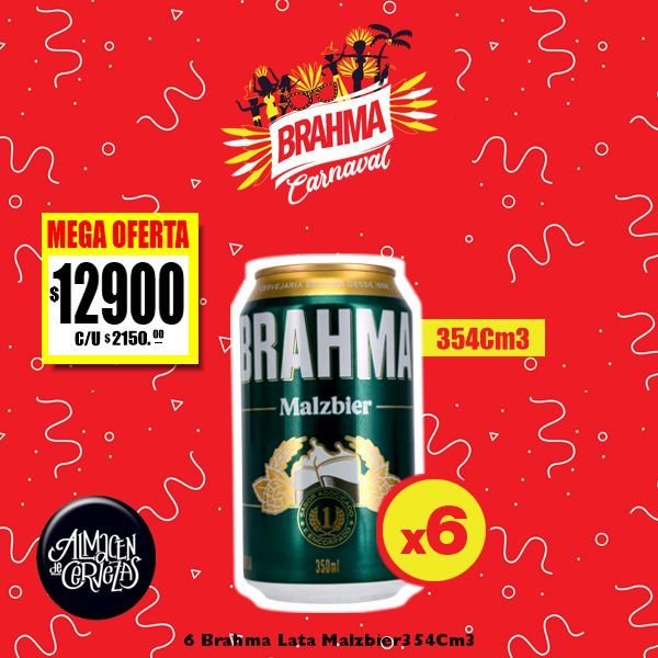 CARNAVAL - 6 Brahma Malzbier Lata 350Cm3