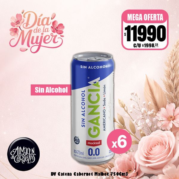 Día de la Mujer - 6 Gancia Sin Alcohol Lata 473Cm3