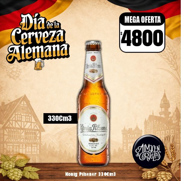 Día de la Cerveza Alemana - König rubia botella 330Cm3